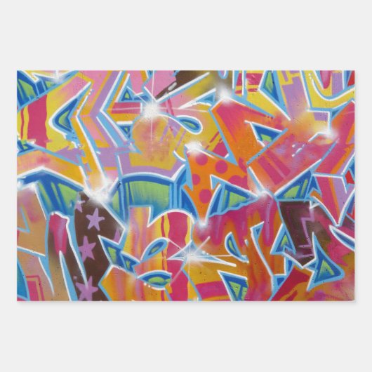 Graffiti Design Wrapping Paper Set Geschenkpapier Set (Vorderseite)