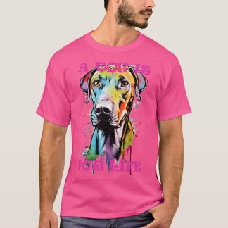 Graffiti Dog Portrait Ein Hund ist für Leben 2 T-Shirt