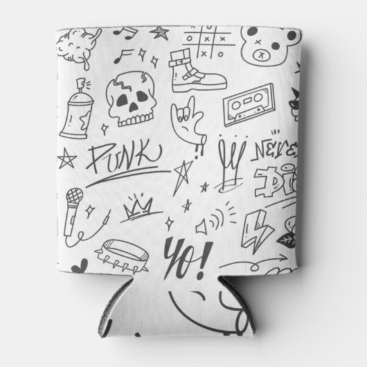 Graffiti Doodles: Punk Music Scribble Dosenkühler (Vorderseite)