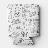 Graffiti Doodles: Punk Music Scribble Dosenkühler (Rückseite)