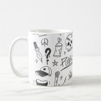 Graffiti Doodles: Punk Music Scribble Kaffeetasse