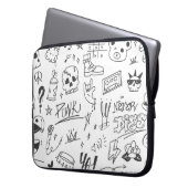 Graffiti Doodles: Punk Music Scribble Laptopschutzhülle (Vorderseite Links)