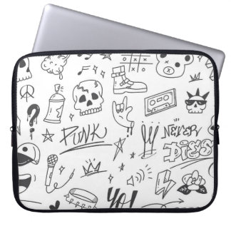 Graffiti Doodles: Punk Music Scribble Laptopschutzhülle