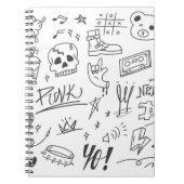 Graffiti Doodles: Punk Music Scribble Notizblock (Vorderseite)