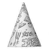 Graffiti Doodles: Punk Music Scribble Partyhütchen (Rechts)