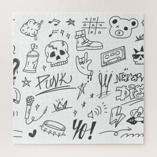 Graffiti Doodles: Punk Music Scribble Puzzle (Vertikal)