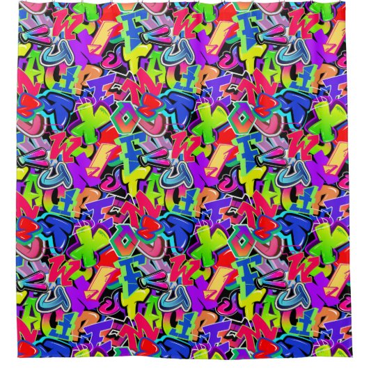 Graffiti Duschvorhang (Vorderseite)