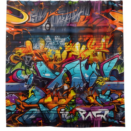 Graffiti-Duschvorhang Duschvorhang (Vorderseite)
