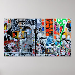 Graffiti Einbahnstraße Poster