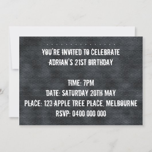 Graffiti Einladung (Rückseite)