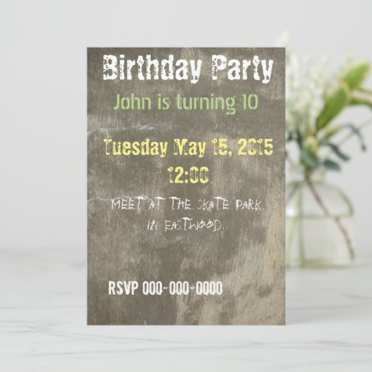 Graffiti-Einladung Einladung (Stehend Vorderseite)