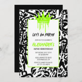 Graffiti Einladung zum 62. Geburtstag Hip Hop Crow (Vorne/Hinten)