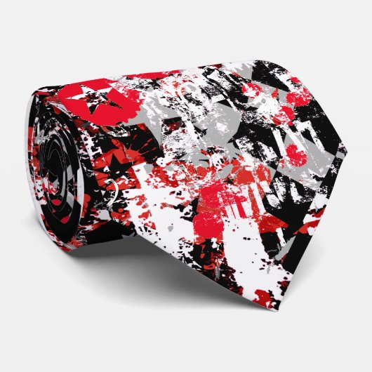 Graffiti Emo Scene Neck Tie Krawatte (Gerollt)