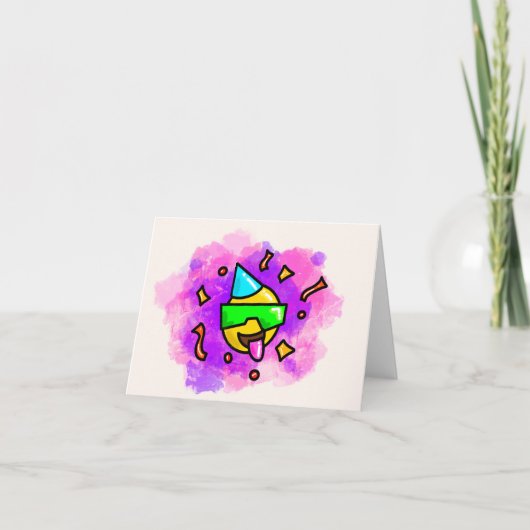 Graffiti Emoji Birthday Card Ankündigung (Vorderseite)
