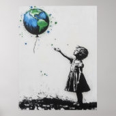 Graffiti Environmental Street Art in Green & Blue Poster (Vorne)