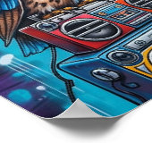 Graffiti-Eule-Groove Poster (Ecke)