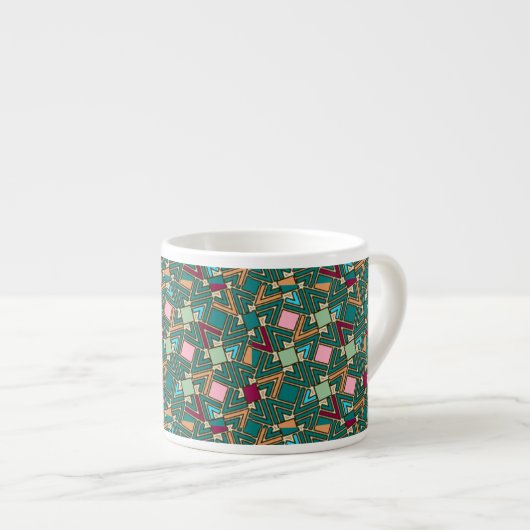 Graffiti Explosion Modern Geometric Pattern  Espressotasse (Vorderseite Rechts)