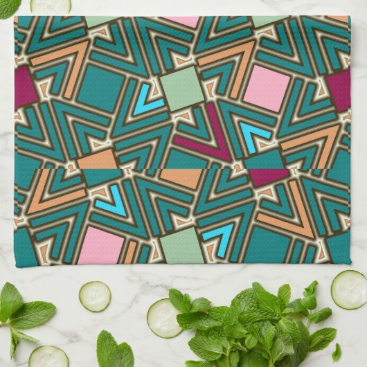 Graffiti Explosion Modern Geometric Pattern  Geschirrtuch (Gefaltet)