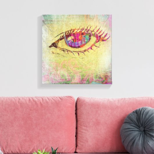 Graffiti Eye Leinwanddruck (Insitu (Wohnzimmer))