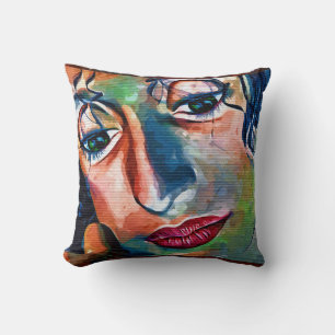 Graffiti Face Art Pillow Kissen