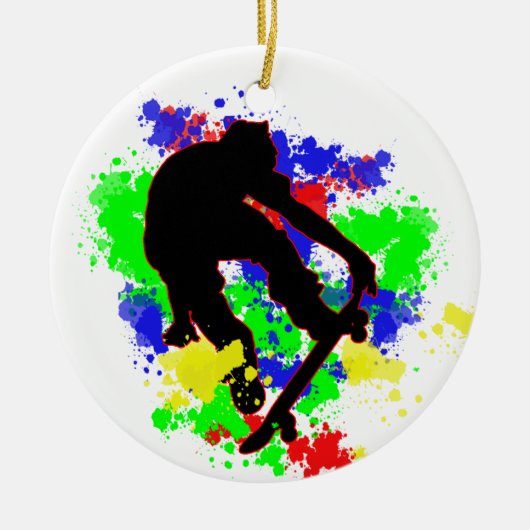 Graffiti-Farbe Splotches Skater Keramik Ornament (Vorne)