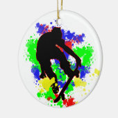 Graffiti-Farbe Splotches Skater Keramik Ornament (Links)