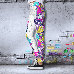 Graffiti-farbiges Muster   Aktiver Yoga Leggings