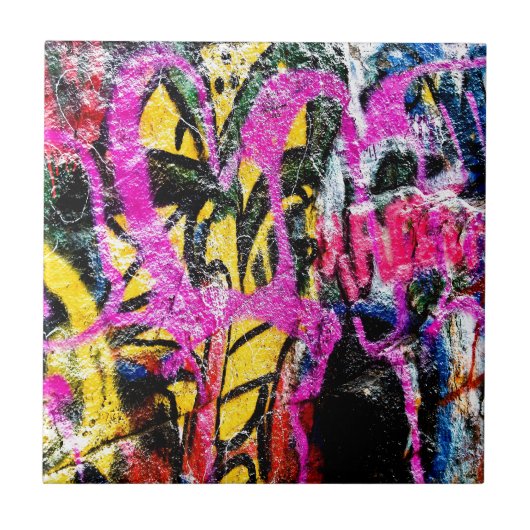 Graffiti-Felsen 2 Fliese (Vorderseite)