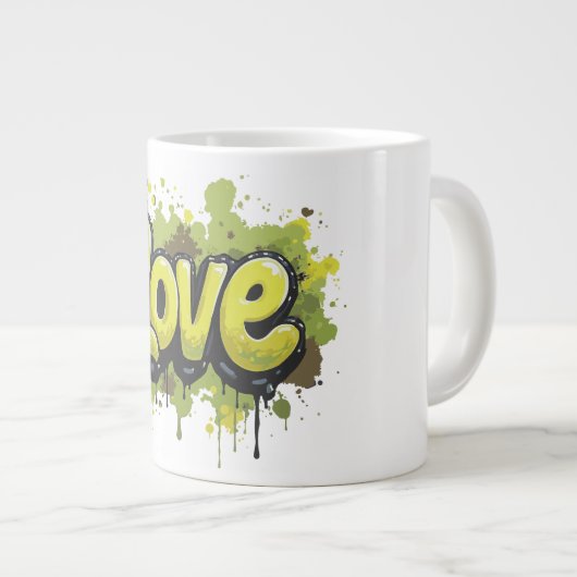 Graffiti Field of Endless Liebe Jumbo-Tasse (Vorderseite Rechts)