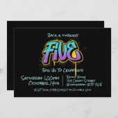 Graffiti Five Einladung (Vorne/Hinten)