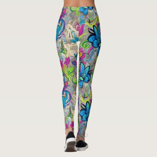 Graffiti Flowers Leggings (Rückseite)
