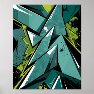Graffiti-Formen und Splashes Poster