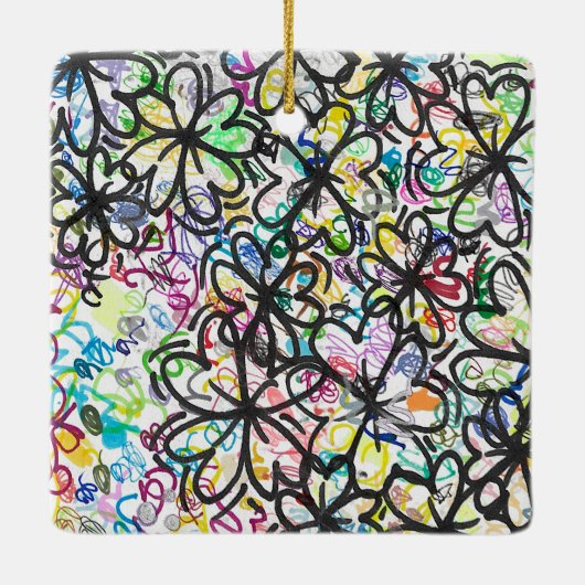 Graffiti Four Leaf Clovers Keramikornament (Rückseite)