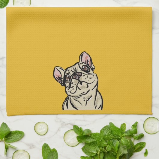 Graffiti Französische Bulldogge Geschirrtuch (Gefaltet)