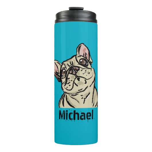 Graffiti Französische Bulldogge Thermosbecher (Vorderseite)