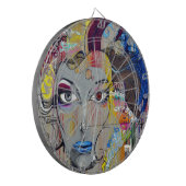 Graffiti-Frau Dartscheibe (Vorderseite Links)