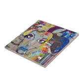 Graffiti-Frau Fliese (Seite)