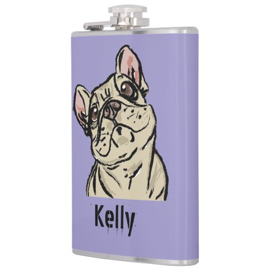 Graffiti French bulldog Flachmann (Links)