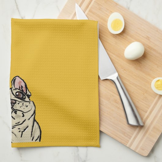 Graffiti French bulldog Geschirrtuch (Viertel Falte)