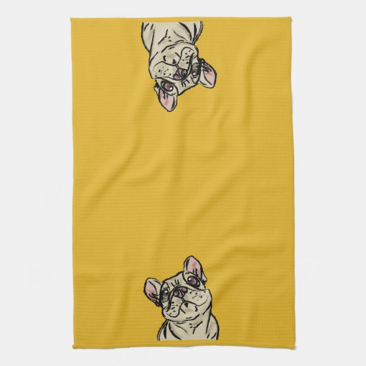 Graffiti French bulldog Geschirrtuch (Vertikal)