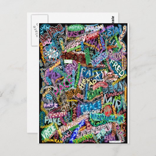 Graffiti-Friedenskarte Postkarte (Vorne/Hinten)