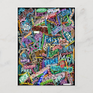 Graffiti-Friedenskarte Postkarte