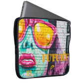 Graffiti Future is Bright Neon Girl & Sunglasses Laptopschutzhülle (Vorne Rechts)