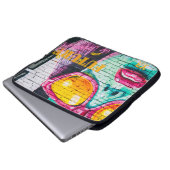 Graffiti Future is Bright Neon Girl & Sunglasses Laptopschutzhülle (Vorne Knopf)
