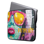 Graffiti Future is Bright Neon Girl & Sunglasses Laptopschutzhülle (Vorderseite Links)