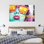 Graffiti Future is Bright Neon Girl & Sunglasses Leinwanddruck (Insitu (Schlafzimmer))