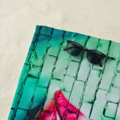 Graffiti Future is Bright Neon Girl & Sunglasses Strandtuch (Beispiel)