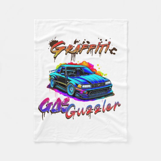 GRAFFITI GAS GUZZLER - FAHRZEUG FLEECEDECKE (Vorderseite)
