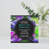 Graffiti-Geburtstags-Einladung Einladung (Stehend Vorderseite)