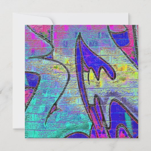 Graffiti-Geburtstags-Einladung Einladung (Rückseite)